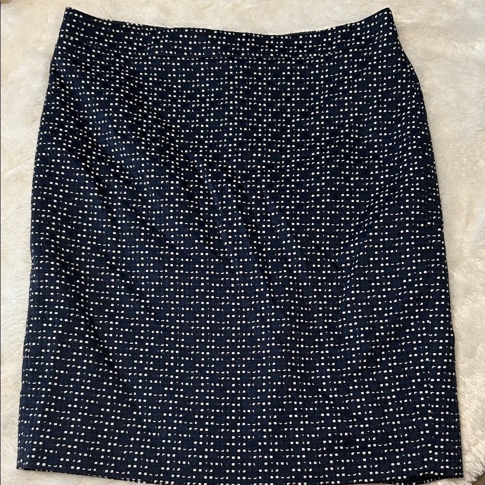 Navy and White Jcrew Factory Pencil Skirt